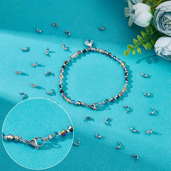 500 st rostfria snörändar - smyckestillbehör för gör-det-själv-armband