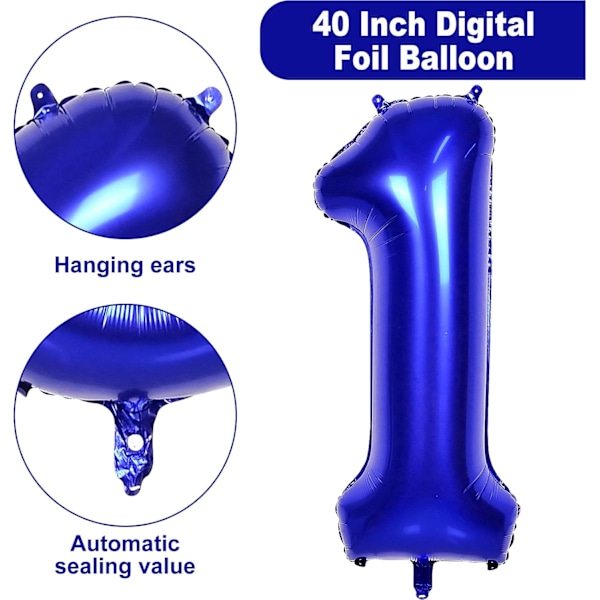 Marineblå nummer 11 balloner - 40 tommer folie selvoppustelige