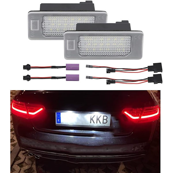 Nummerplåtsbelysning för Audi A4 B8 A5 S5 Q5 TT TTS A7 RS5 TTRS A6 C7 (2X)