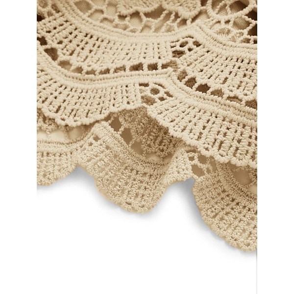 Kvinders Casual Lace Hæklet Spaghetti Stropper Lynlås Cami Crop Top Camisole Lille