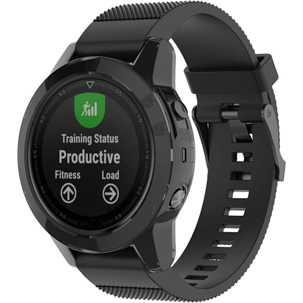 Passer til Garmin Fenix 5 Etui, Farverig Silikone Beskyttelsesetui Bumper Ærme Skal Ramme Beskyttelsescover Tilbehør til Garmin Fenix 5 Plus Smartwatch
