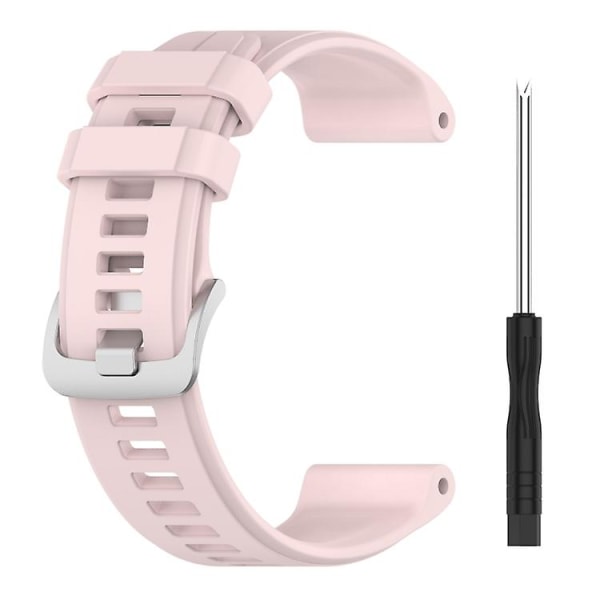 Til Garmin Descent G1 / Forerunner 745/945/935 / Approach S62 Ensfarvet Silikonurrem XNZ Light Pink