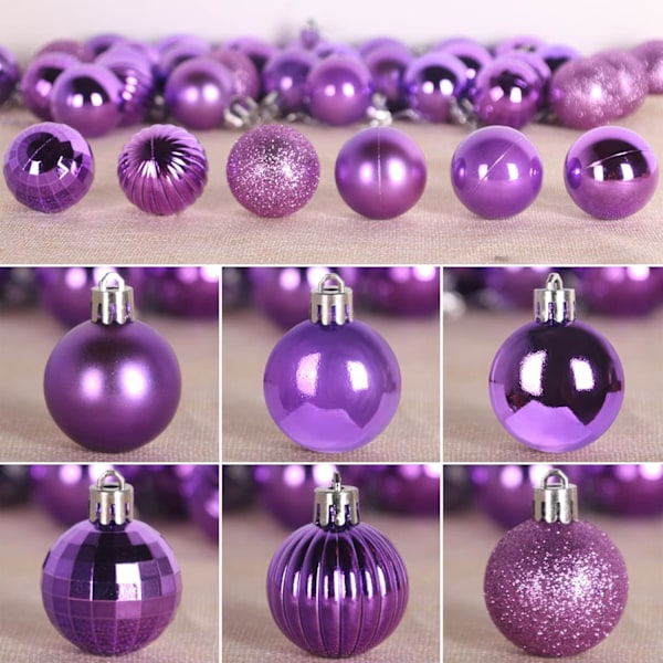 Iris lilla 2,5\" julekuler juletrepynt ornamenter