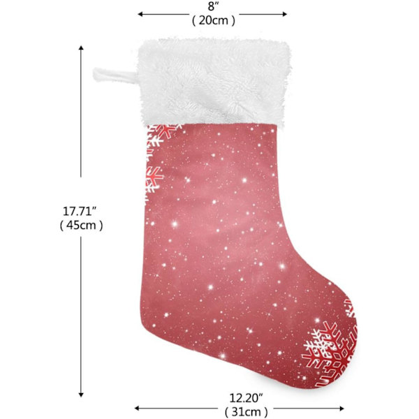 Julklapp, personliga julklappsstrumpor 2-pack Jul vita snöflingor 45,7 cm Julstrumpor Hängande prydnad spis för B