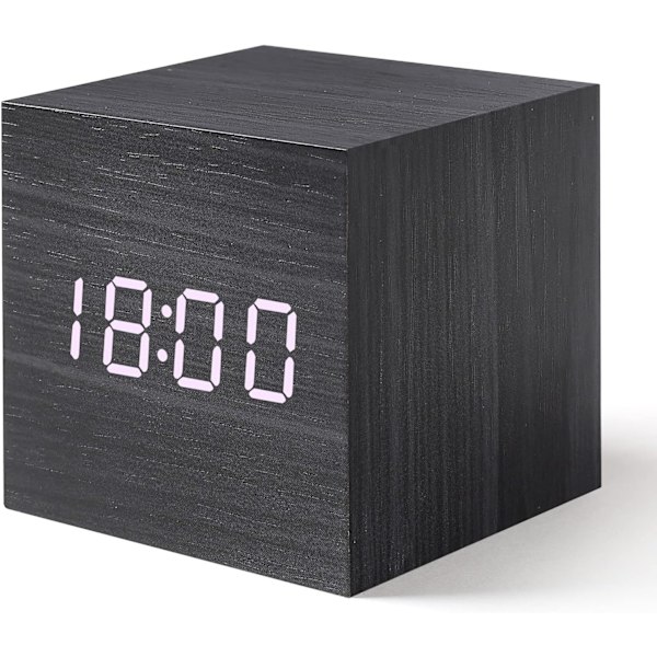 2,5-tommers Mini Digital Vekkerklokke, Tre Kubisk Lydstyrt Bordklokke, 3 Alarm Seinger, Tid, Datovisning og Temperaturdeteksjon, for
