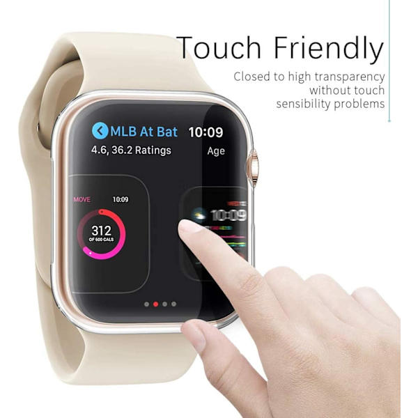 Fodral till Apple Watch Series SE 6 5 4 Skärmskydd 44mm, [2 Pack]
