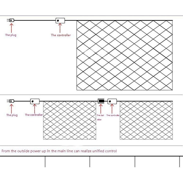LED Net Mesh Fairy String Dekorative Lys 204 LED 9,84 Ft x 6,56 Ft Varm Hvid Udendørs Træ-wrap Lys 8 Tilstande Lav Spænding til Jul