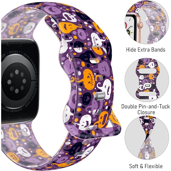 Halloween Transparent Band, der er kompatibel med Apple Watch Band 38 mm