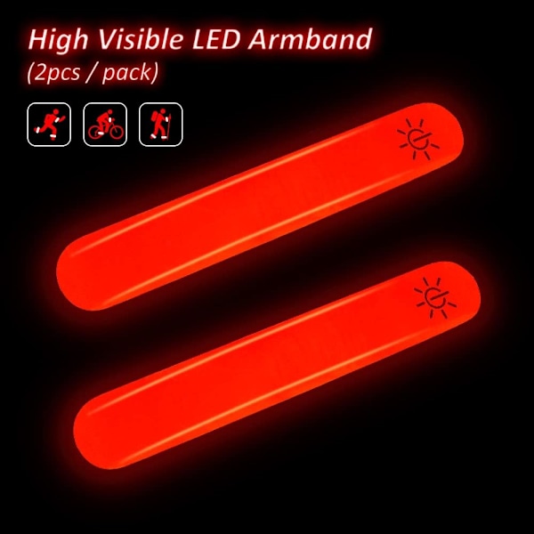 LED-löpararmband - Elastiskt LED-armband som lyser i mörkret. Sport