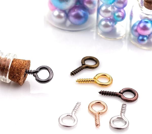 50 kpl Pieniä Mini Silmäneuloja Virkkuu Silmäneuloja Ruuvi DIY Tarvikkeet Hopea