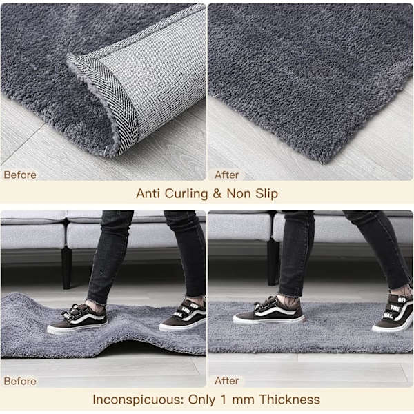 Vacuum Tech Rug Pad Gripper för trägolv - Halkfria mattdynor (tvättbara)