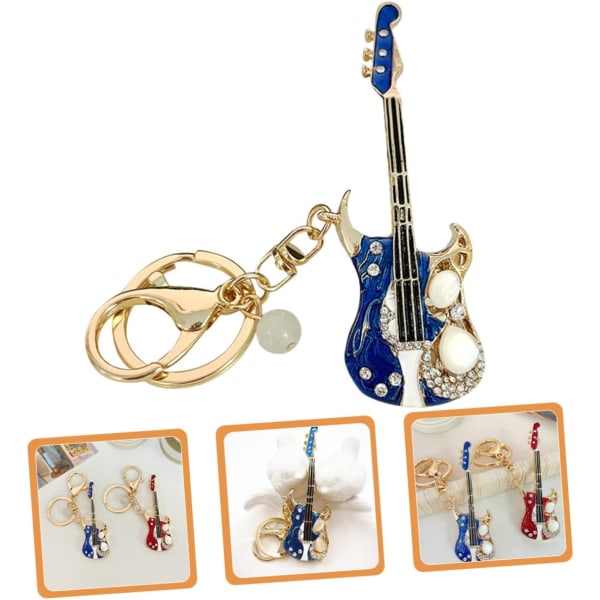 4pcs Guitar Keychain Key Decoration Guitar Keyring Bag Hanging Decoration Funny Keychain Key Ring Purse Hanging Ornament Keychain Instrument Keychain