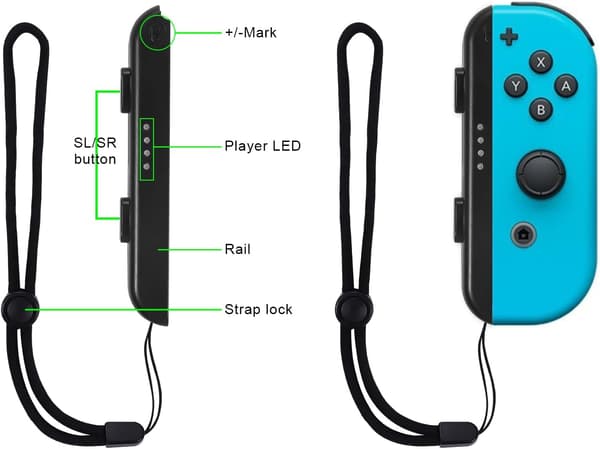 2-paknings kontrollerstropper Håndleddsstropper for kontroller Svart Håndleddskontroller Justerbart elastisk kontrollerarmbånd Armbånd for Switch