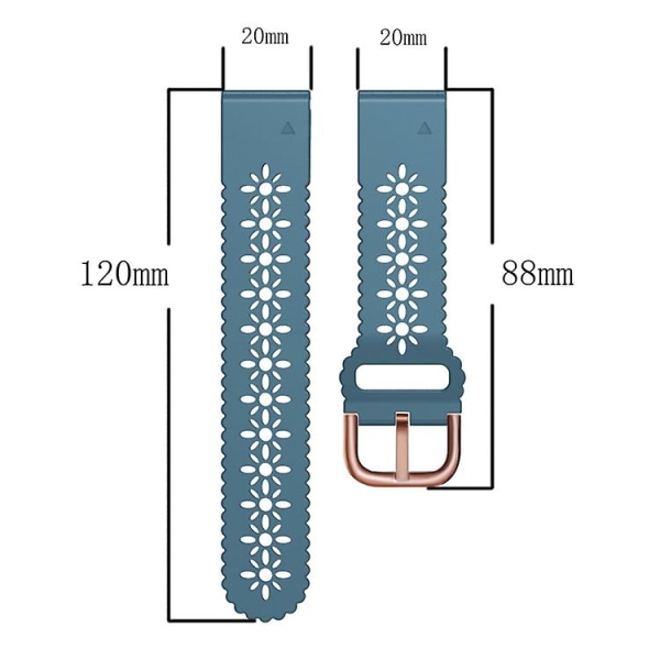 För Garmin Fenix ​​7s Sapphire Solar 20mm Lady's Silicone Watch Band With Lace Punch DUM White