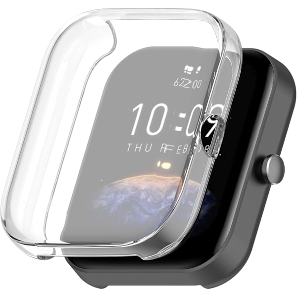 Pehmeät TPU-kotelot suunniteltu Amazfit GTS 4 Mini -kotelolle Näytönsuoja Täysi suojakotelo kellotaulun suojus Amazfit GTS 4 Minille (ei GTS4:lle) (Kirkas) Cl