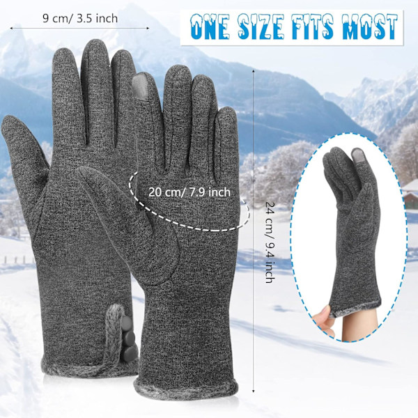 2 par kvinders touch screen vinterhandsker - sms-handsker