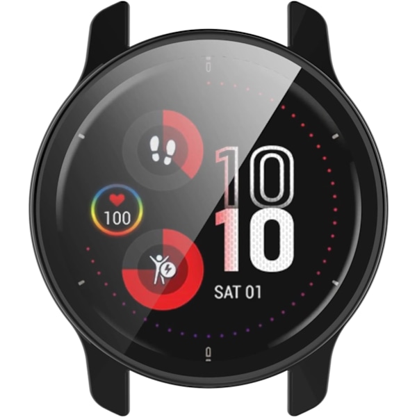 Smartklokke Full Dekning PC Beskyttelsesdeksel med Herdet Glass Skjermbeskytter Kompatibel med Garmin Venu 2 Plus, Myk og Slitesterk svart PC