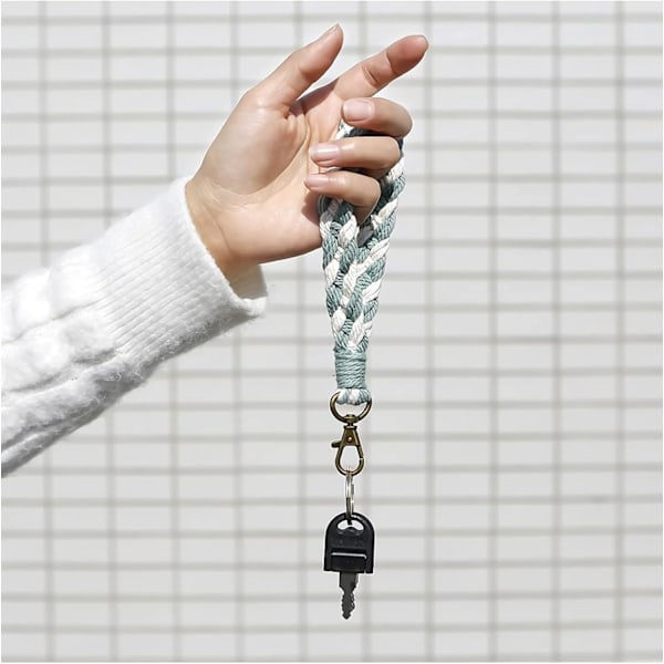 2 stk Nøkkelring Armbånd Håndlaget Wristlet Nøkkelring Nøkkelring