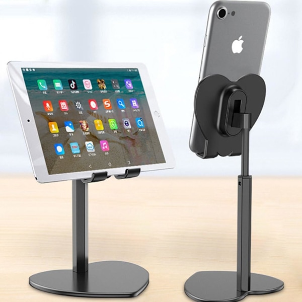 Hjerteformet Bordtabletstander, Fleksibel Metal Telefonholder til Skrivebord, 18 x 10 cm til Hjemme- og Kontorbrug, Stødsikker