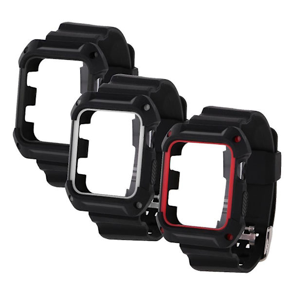 Beskyttende robust støtfanger med stropper til 42mm Apple Watch Iwatch Sort