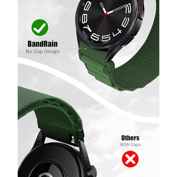 One Click No Gap Alpine Loop Band Kompatibel med   Galaxy Watch 7 6 4 5 FE Band 40mm 44mm/Galaxy Watch 6 4 Classic Bands 47mm 43mm 42mm 46mm/5