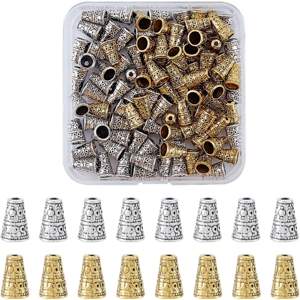 Tibetan Style Bead Cone - 100PCS Alloy Bead End Caps for DIY Jewelry Making