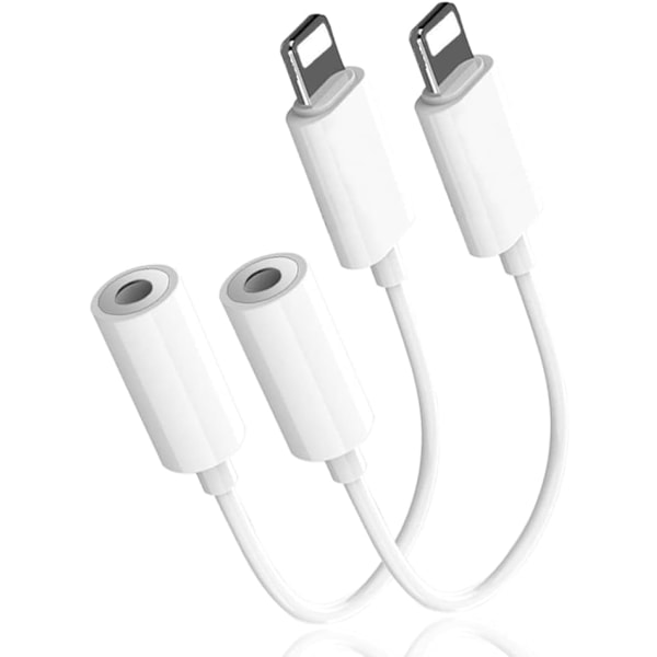 (2-pack) iPhone hörlursadapter Lightning till 3,5 mm