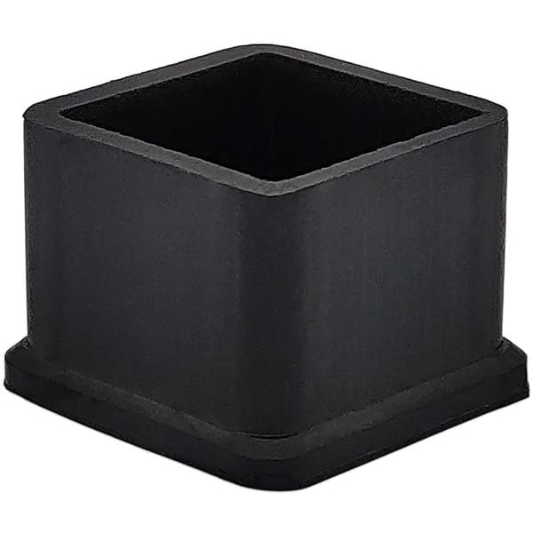 Kvadratiska halkfria gummibenspetsar stolsbensskydd möbelgolvskydd 1 tum x 1 tum, 25 x 25 mm svart 10 st svart gummi 1 tum x 1 tum