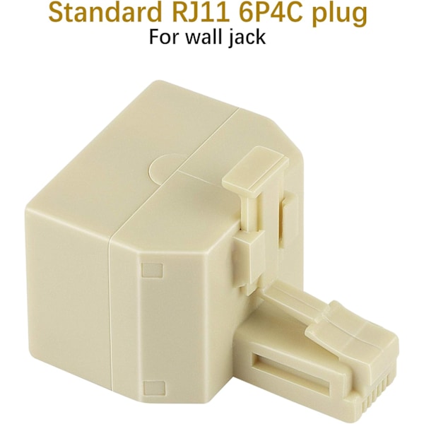 Rj11 Duplex vegguttak Adapter Dual Phone Line Splitter Wall