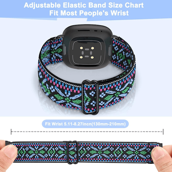 Elastiskt nylonarmband (2-pack) - Fitbit Versa 3/Fitbit Sense-rem