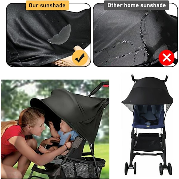 Barnvagnssolskydd UPF 50+ Universellt Babysolskydd Fällbart Babysolskydd Andningsbart Barnvagnssolskydd Barnvagnssolskydd Barnvagn och liggdel