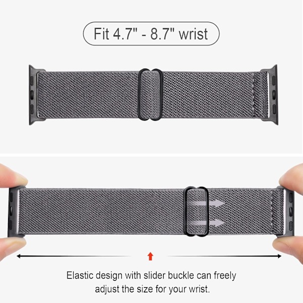 Strækbare nylon solo-remme, der er kompatible med Apple Watch