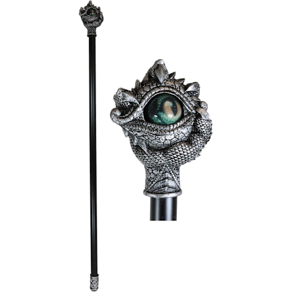 Ebros Gift Gotisk Ocular Evil Eye of Sauron Drake Inom Drake Klor Dekorativ Prop Cosplay Polystone Resin Walking Swagger Cane Fantasy