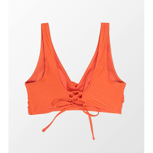Bikini-top med bred, fast rem, V-hals og krydsryg med snøring til kvinder