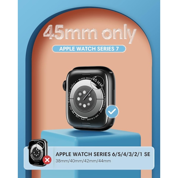 [3 i 1] Sportsrem kompatibelt med Apple Watch Band 45mm Series 7