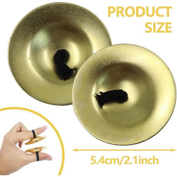 4 fingercymbaler 5,3 cm/2,1 tum - Fingerzill i guld för magdans