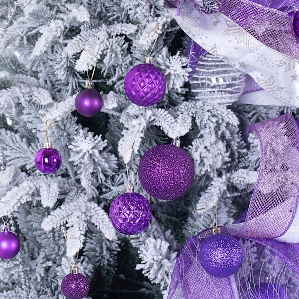 Julgranskulor Set Säsongsbetonade Hängande Dekorationer, 46 st Stötsäkra