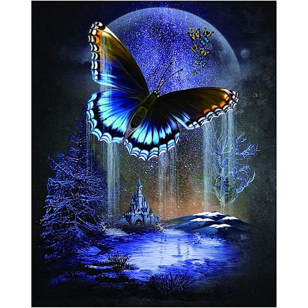 DIY Full Drill Diamond Art Painting Kit - Butterfly Painting by Numbers