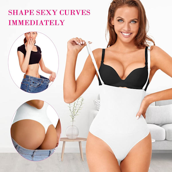 Kvinder Talje Træner Shapewear Thong Bodysuit Sømløs Mave Kontrol Panty Faja