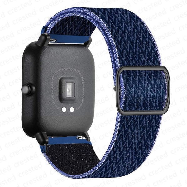 20mm/22mm Rem til Amazfit Gts 4//2/2e/3/gts2 Mini/gtr 4/3/pro/gtr2/47mm/stratos Nylon Elastisk Urrem Amazfit Bip Rem two-color blue 20mm