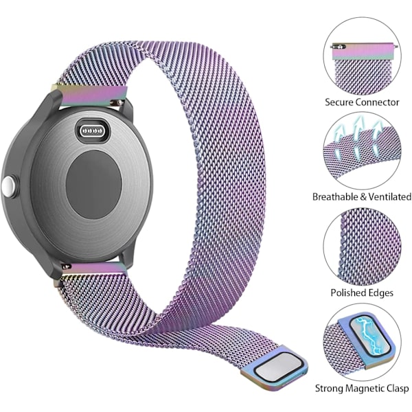 Band för Garmin Venu / Vivoactive 3 klocka, 20 mm metallband