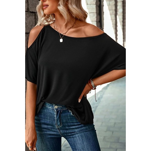 Sexet asymmetrisk off-shoulder T-shirt til kvinder