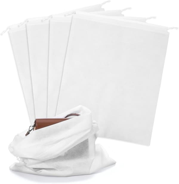 4 dammväskor för förvaring Dammväskor för handväskor 19x 5\" överdrag för handväskor Non-woven tyg Skoförvaringsväska överdrag med dragsko för