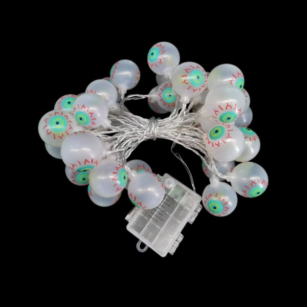 Halloween-lyslenke 10,8 fot 20 LED-lys batteridrevet Halloween-øyelys lilla lys grønt øye Halloween-lys med 8 moduser for innendørs