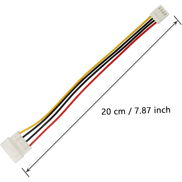 Dator Molex 4-stifts förlängningskabel för ström, 8 tum