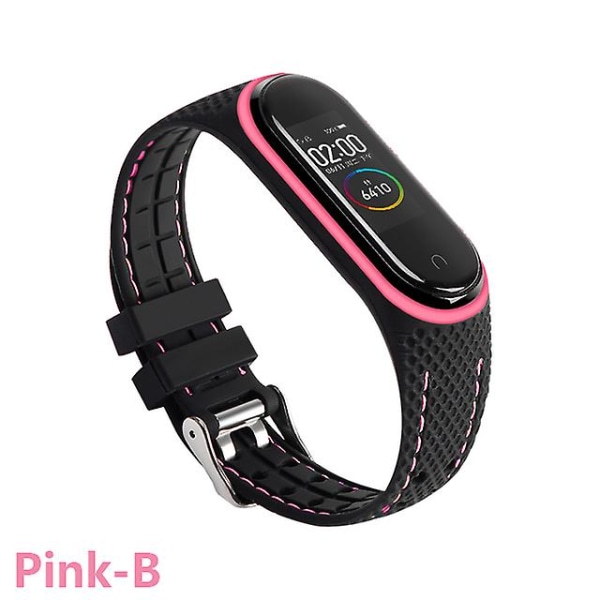 Silikone Rem til Xiaomi Mi Band 6 7 5 3 4 Tilbehør Sport Armbånd Udskiftning Rem Correa Armbånd Mi Band 7 6 Nfc Rem Pink-B Mi band 7