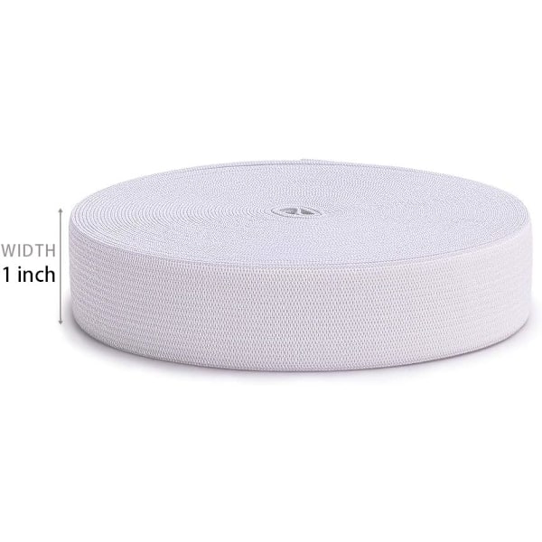 Elastiska band för sömnad 1 tum 32 yards vit stickad elastisk spole hög