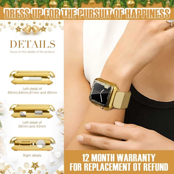 TPU Anti-Ridse Letvægts Beskyttende 38mm Iwatch Case Bumper og All-Around Case Kompatibel med Apple Watch Series 3/2/1, Guld Guld