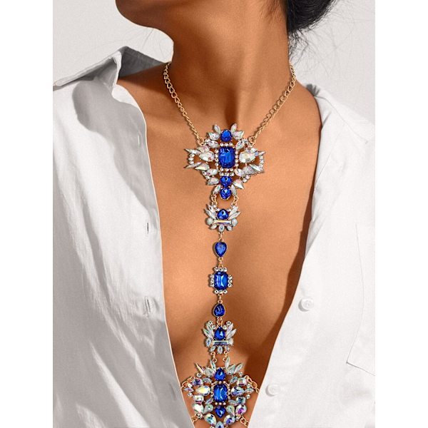 Boho Rhinestone Statement Halskæde Krystal Halskæde Krop