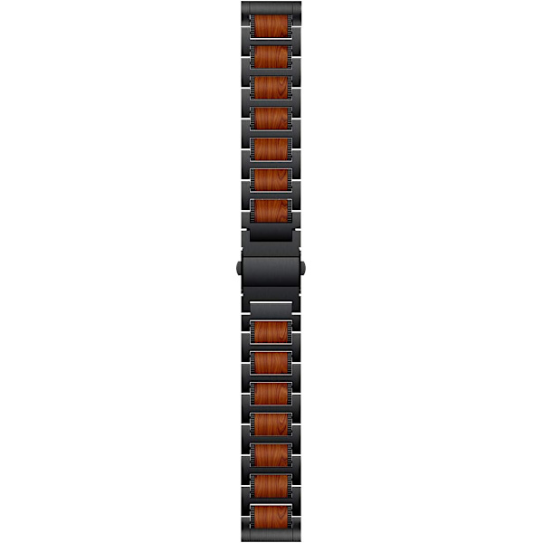 Kompatibel med Galaxy Watch 7/6 Classic 47mm/43mm/40mm/44mm Band, 20mm Röd Sandelträ Metallrem Kompatibel med Garmin Venu/Vivoactive